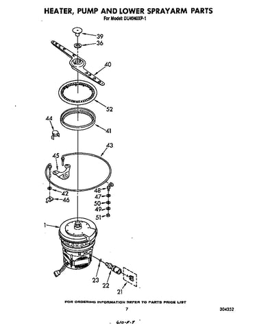Heater, pump and lower sprayarm