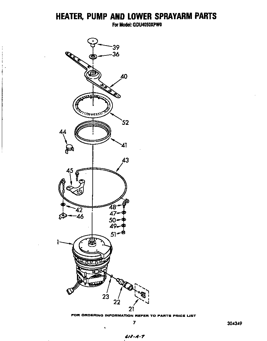 Heater/pump/lower spray arem