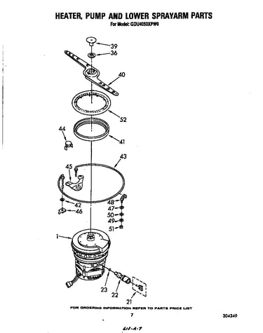 Heater/pump/lower spray arem