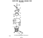 Whirlpool DU9500XR1 heater, pump and lower sprayarm diagram