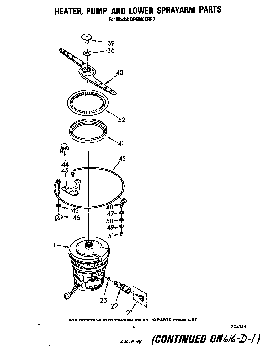 HEATER, PUMP, AND LOWER SPRAY ARM