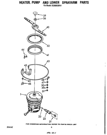 Heater, pump and lower sprayarm