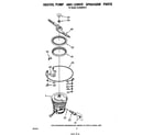 Whirlpool DU5500XR0 heater, pump and lower spray arm diagram