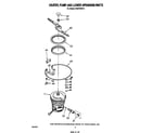 Whirlpool DU9700XR0 heater, pump and lower sprayarm diagram