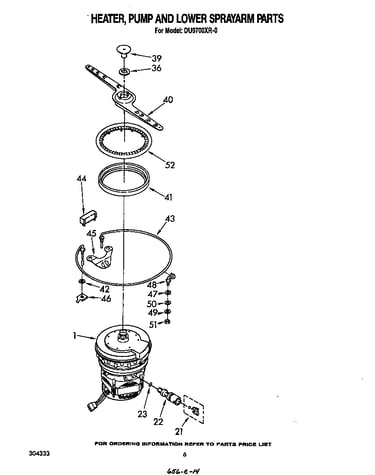 Heater, pump and lower sprayarm