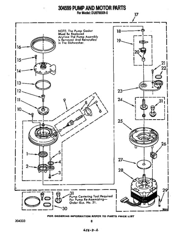 304599 pump and motor