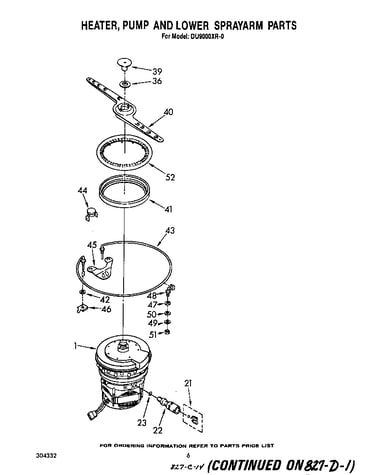 Heater, pump, and lower spray arm