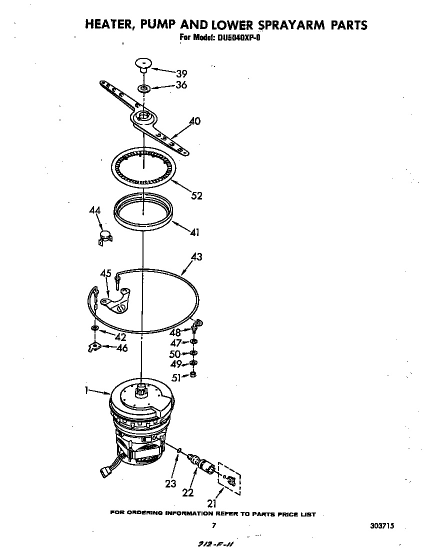 Heater, pump and lower sprayarm