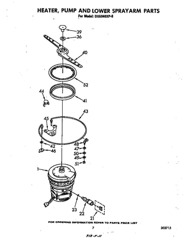 Heater, pump and lower sprayarm