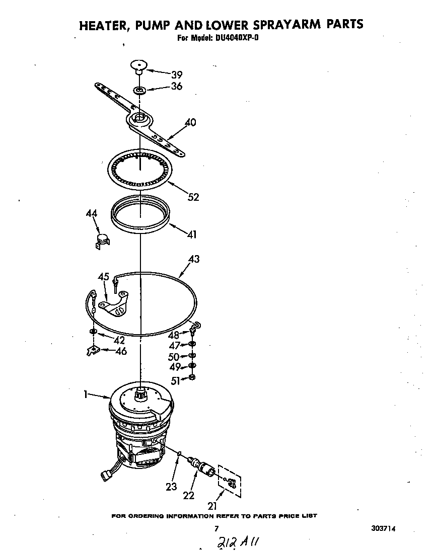 Heater, pump and lower sprayarm
