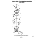 Whirlpool DU4003XL1 heater, pump and lower spray arm diagram