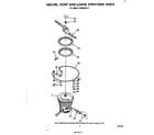 Whirlpool DU5003XL1 heater,pump and lower sprayarm diagram