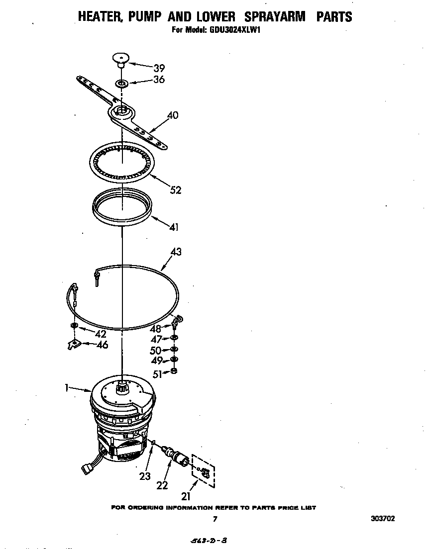 Heater, pump and lower spray arm