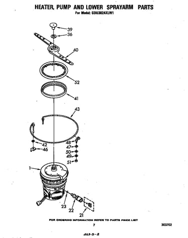 Heater, pump and lower spray arm