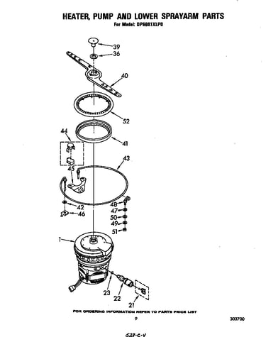 Heater, pump and lower sprayarm