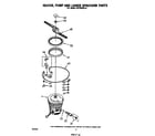 Whirlpool DU7503XL0 heater, pump and lower sprayarm diagram