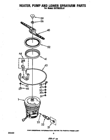 Heater, pump and lower sprayarm