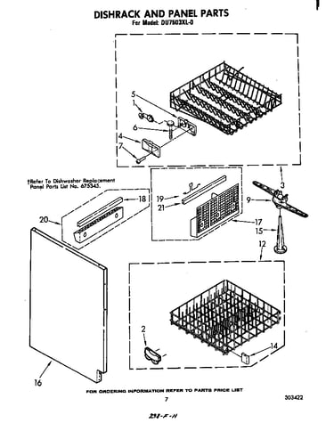 Dishrack and panel