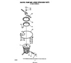 Whirlpool DU9903XL0 heater, pump and lower spray arm diagram
