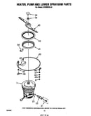 Heater, pump and lower spray arm
