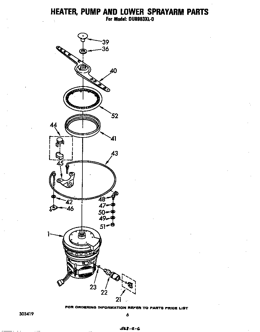 HEATER, PUMP AND LOWER SPRAY ARM