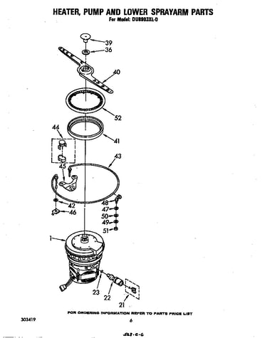 Heater, pump and lower spray arm