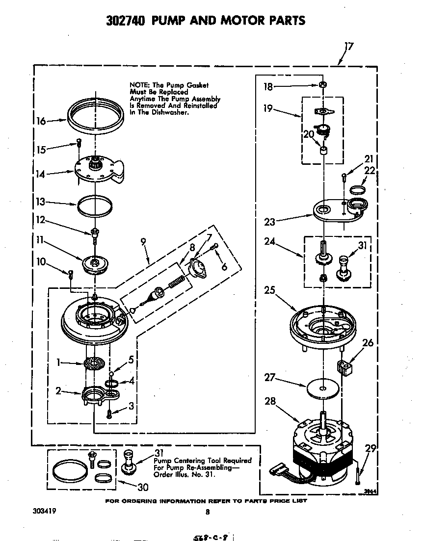 302740 pump and motor