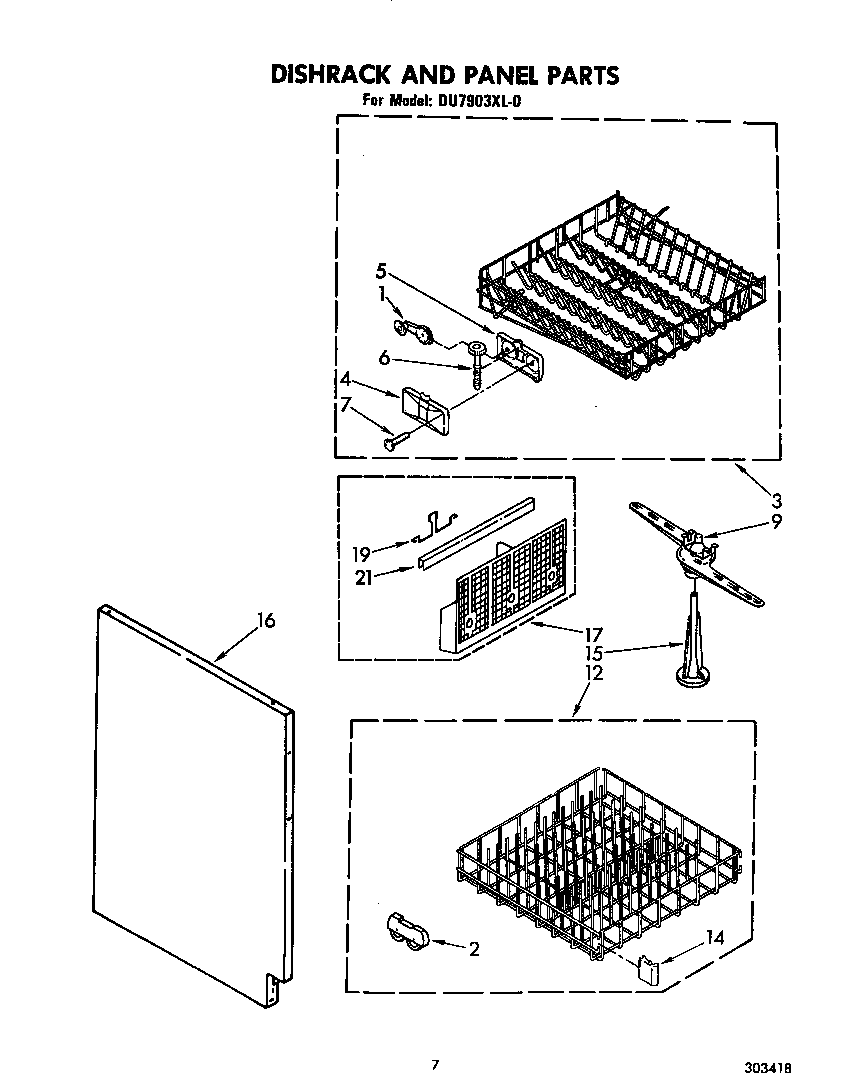 Dishrack and panel