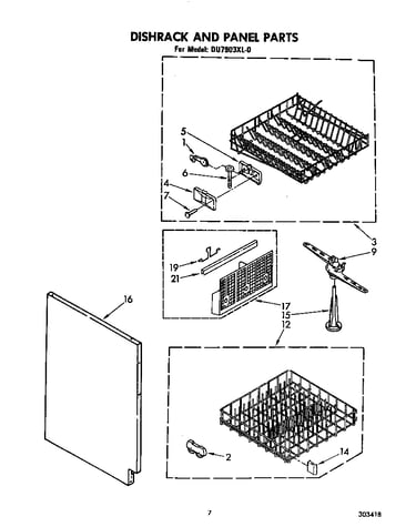 Dishrack and panel