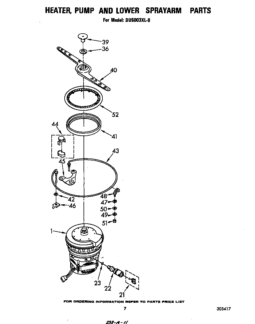 HEATER, PUMP AND LOWER SPRAYARM