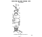 Whirlpool DU5003XL0 heater, pump and lower sprayarm diagram