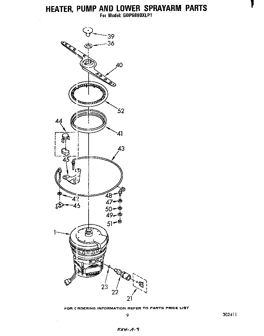 HEATER, PUMP AND LOWER SPRAYARM