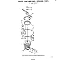 Whirlpool DP6880XLP1 heater, pump and lower spray arm diagram