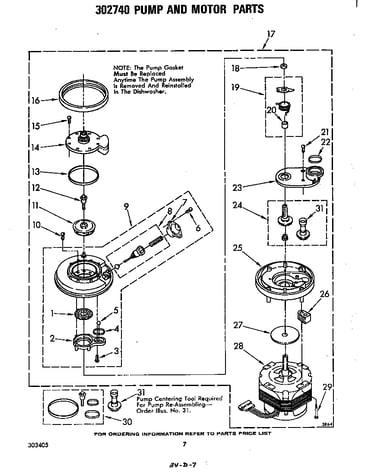 302740 pump and motor