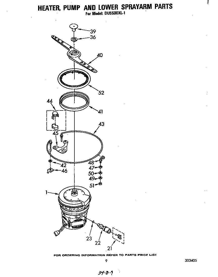 Heater, pump, and lower sprayarm