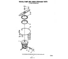 Whirlpool GDU3024XLW0 heater, pump and lower spray arm diagram