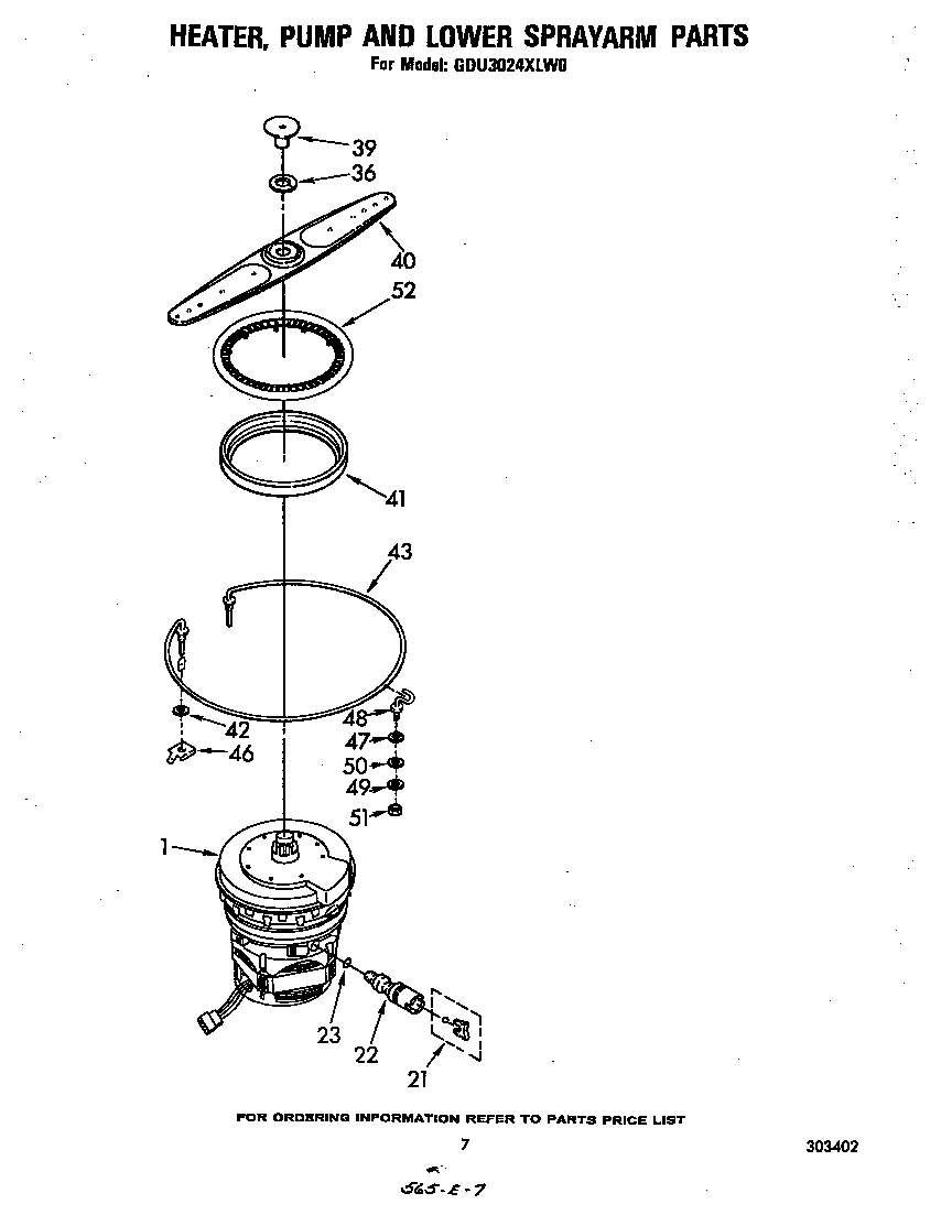 Heater, pump and lower spray arm