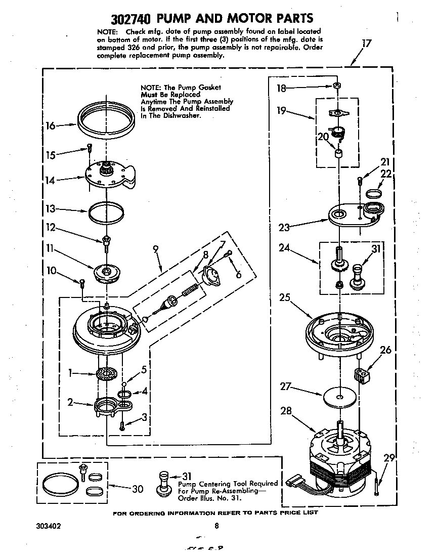 302740 pump and motor