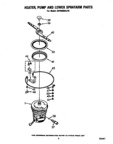 Heater, pump and lower sprayarm