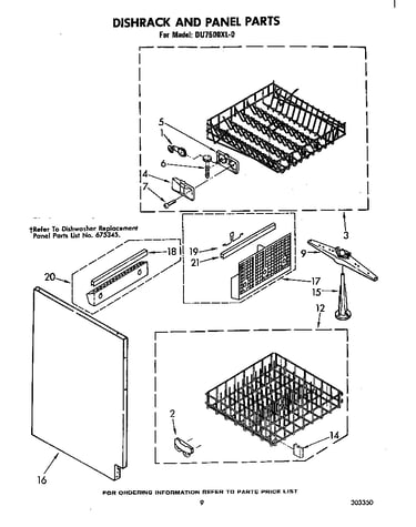 Dishrack and panel