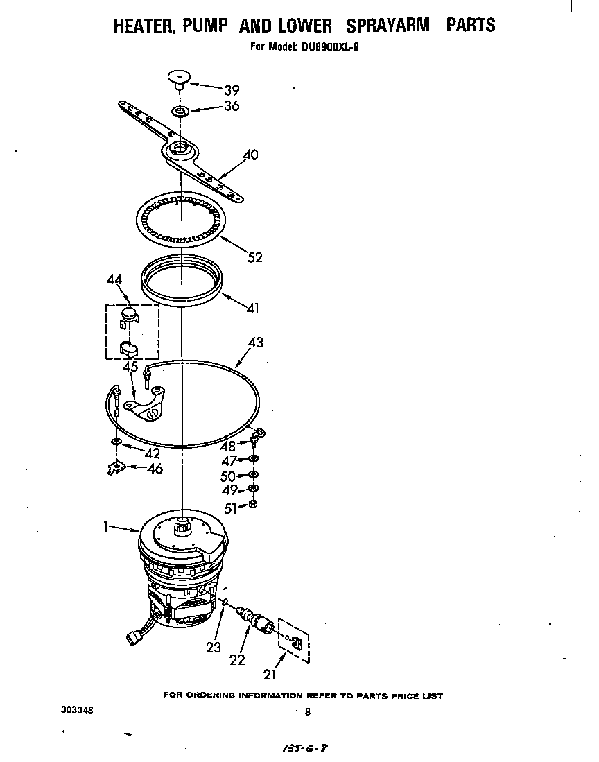 Heater, pump and lower sprayarm