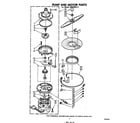 Whirlpool SHU50043 pump and motor diagram