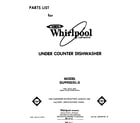 Whirlpool DU9900XL0 front cover diagram
