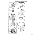 Whirlpool SHF4500W0 pump and motor diagram