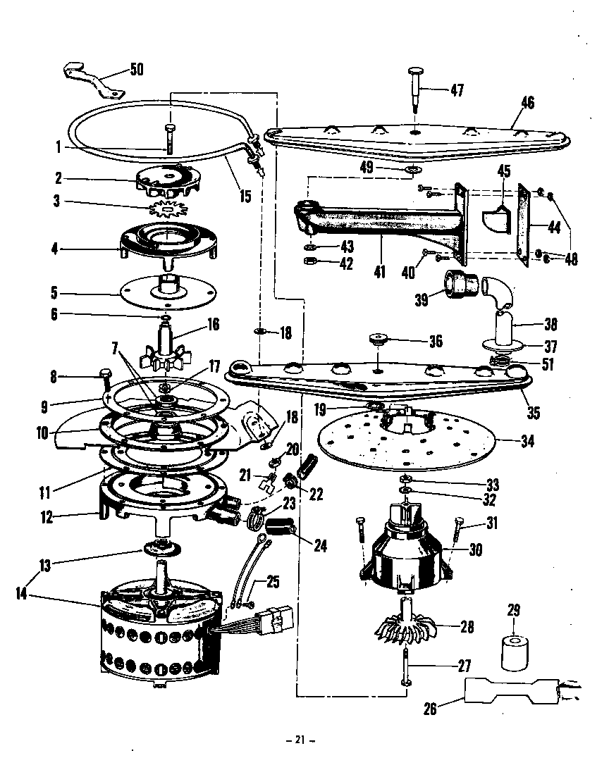 ^motor, heater and spray arm