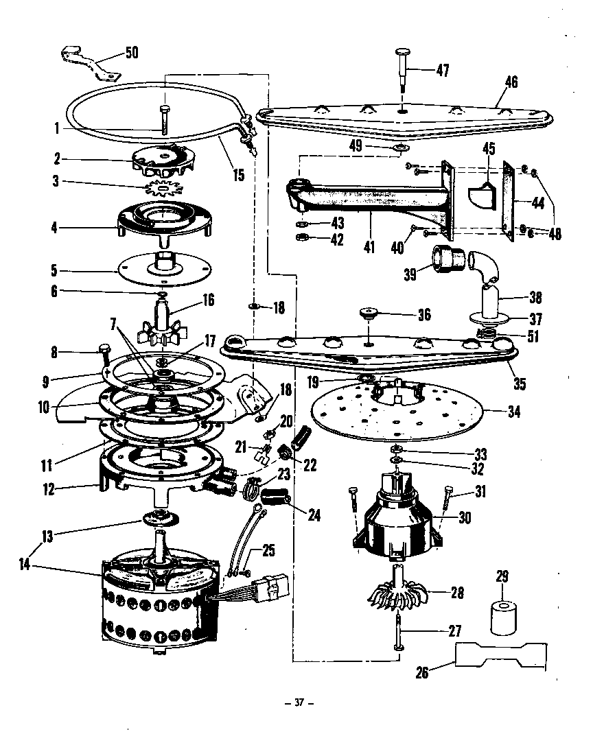 ^motor, heater and spray arm