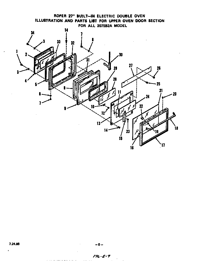 Upper oven door