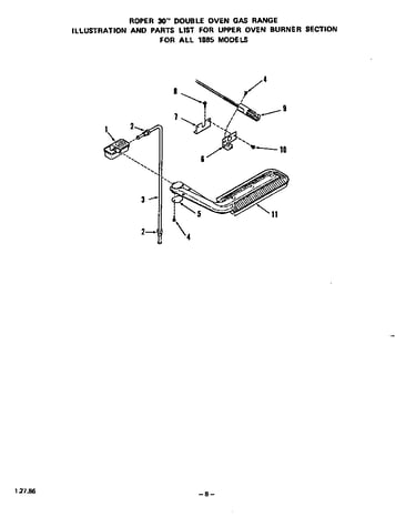 Upper oven burner