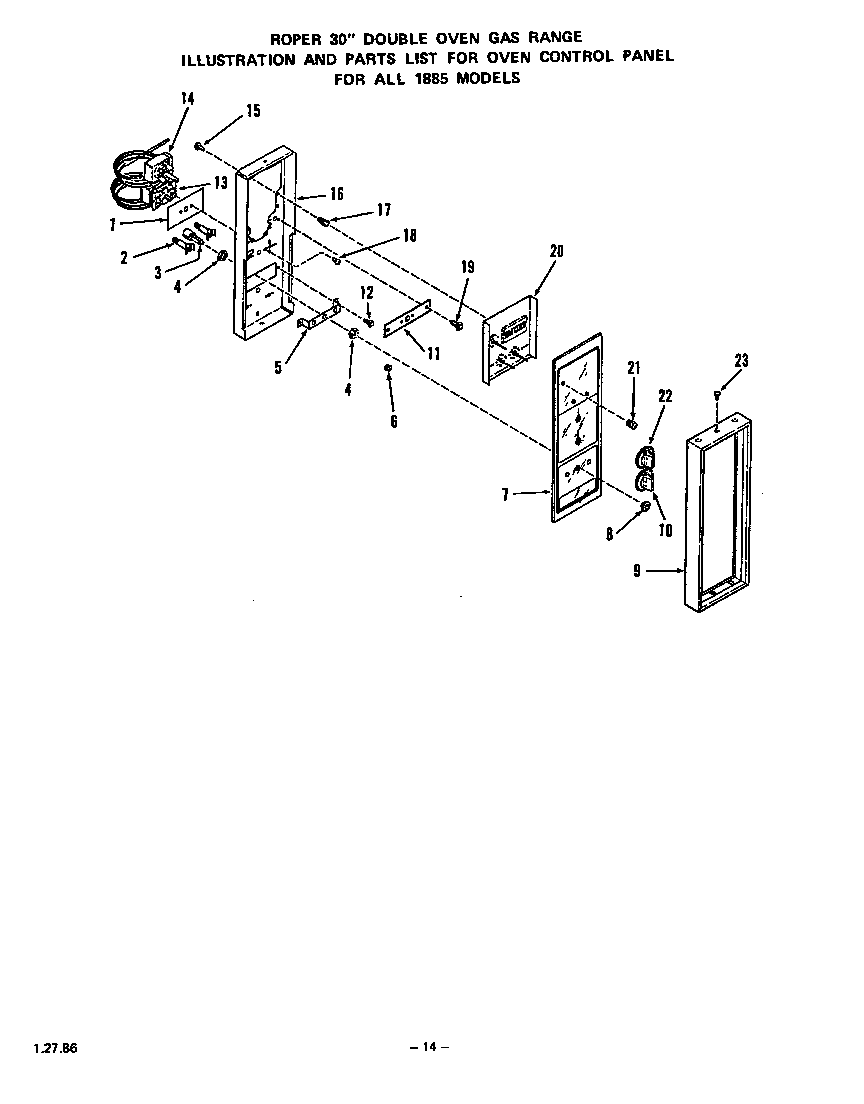 Oven control panel