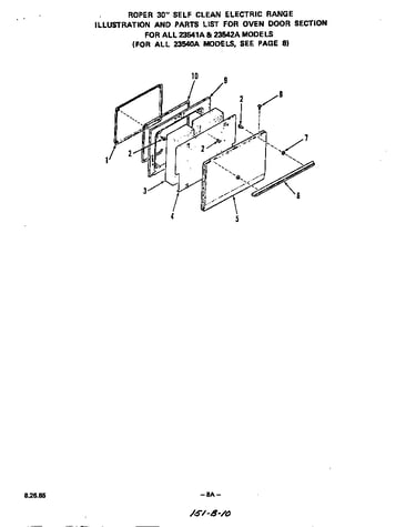 Door for 23541a, 23542a